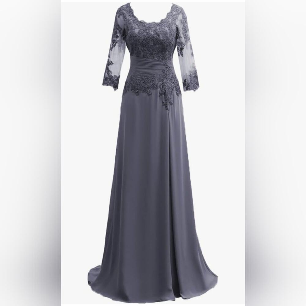 NWT Jaeden Long Lace Chiffon Evening Dress Mother Of The Bride/Groom Dress